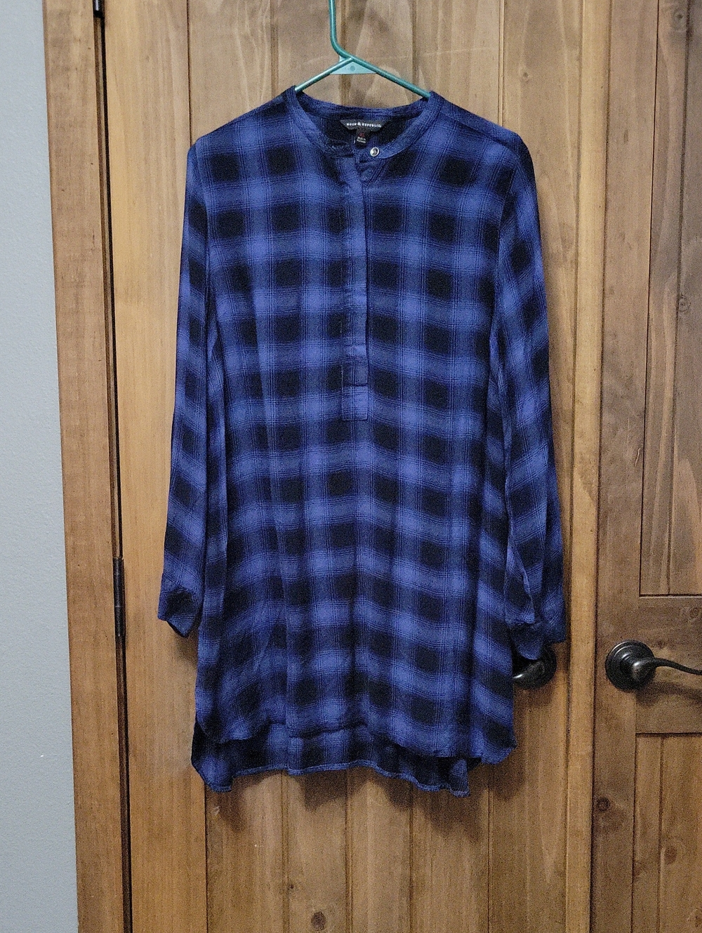 Blue Plaid Tunic Shirt